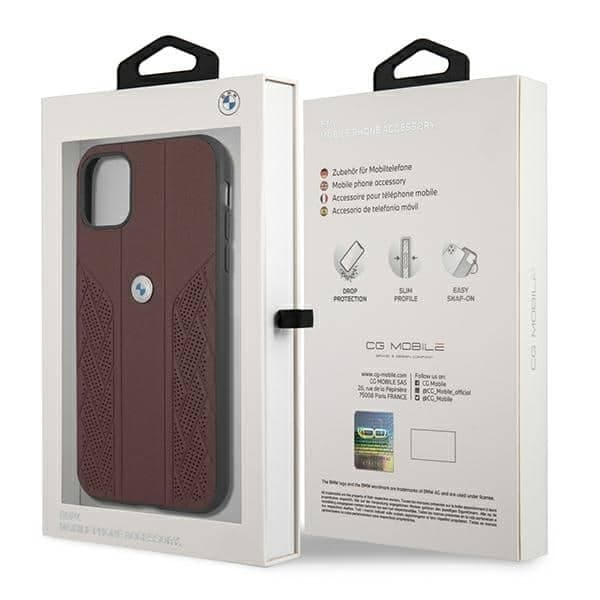 BMW Leather Curve Perforate - θήκη για Apple iPhone 11 - Κόκκινο 8
