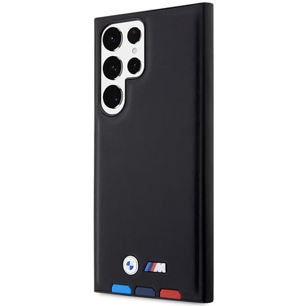 BMW Leather Stamp Tricolor - θήκη για Samsung Galaxy S23 Ultra - Μαύρο 2