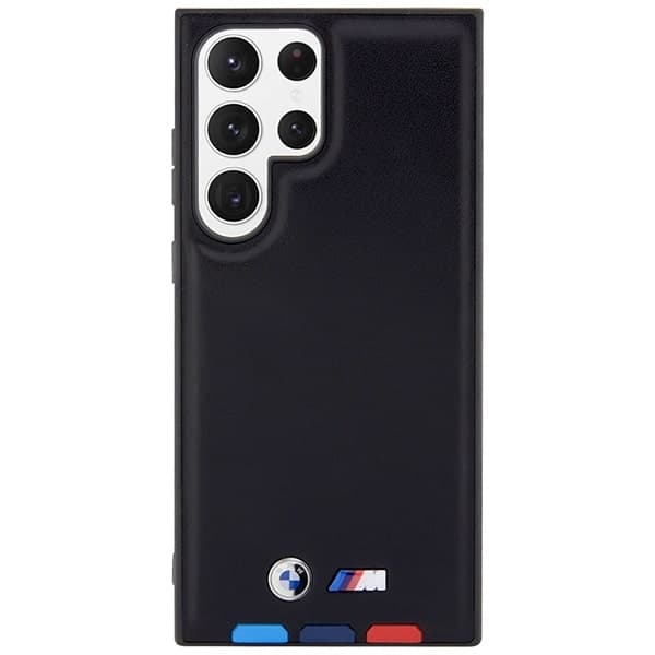 BMW Leather Stamp Tricolor - θήκη για Samsung Galaxy S23 Ultra - Μαύρο 3