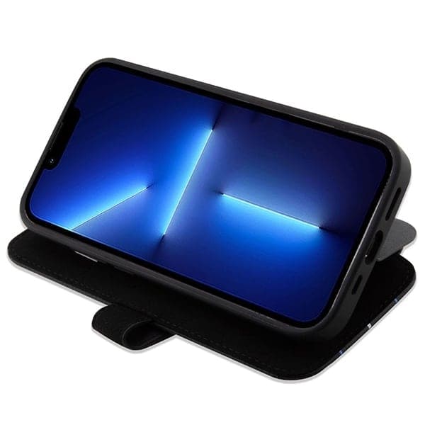 BMW Leather Stamp Blue Lines - θήκη για Apple iPhone 14 Pro - Μαύρο 5