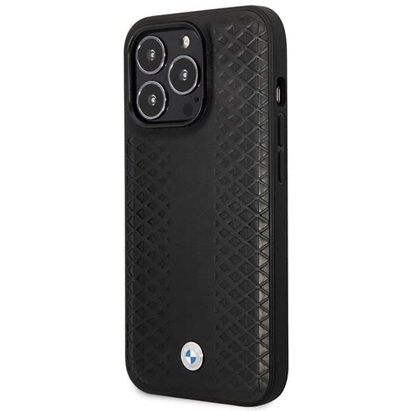 BMW Leather Diamond Pattern MagSafe - θήκη για Apple iPhone 14 Pro - Μαύρο 2