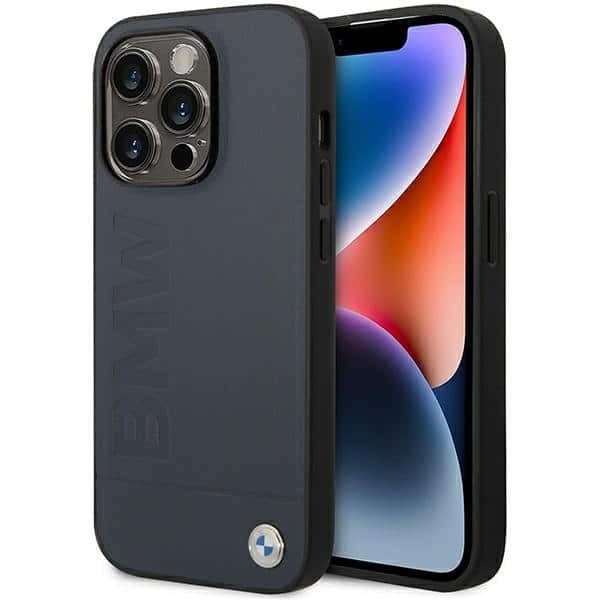 BMW Leather Hot Stamp MagSafe - θήκη για Apple iPhone 14 Pro Max - Μπλε