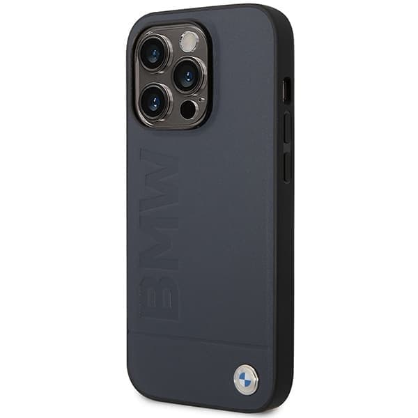 BMW Leather Hot Stamp MagSafe - θήκη για Apple iPhone 14 Pro Max - Μπλε 2