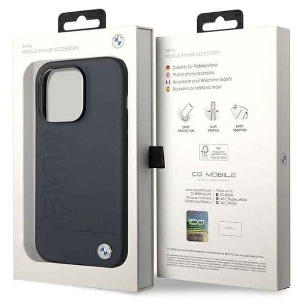 BMW Leather Hot Stamp MagSafe - θήκη για Apple iPhone 14 Pro Max - Μπλε 8