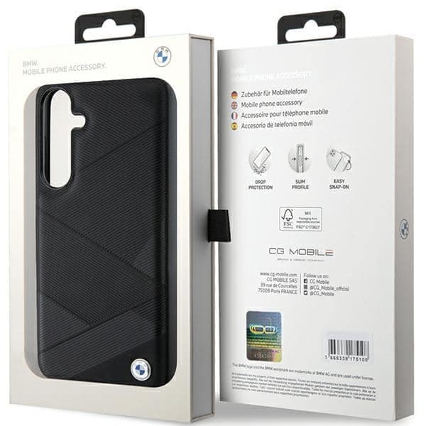 BMW Signature Leather Crossing Lines Pattern - Samsung Galaxy S24 - Μαύρο 8