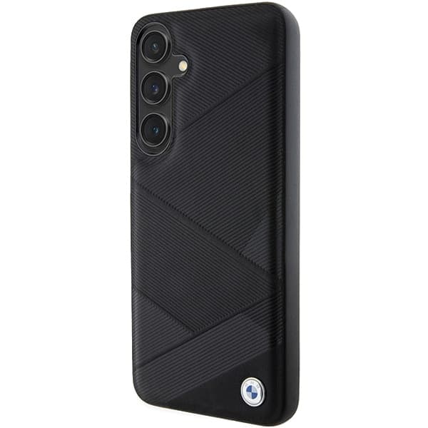 BMW Signature Leather Crossing Lines Pattern - θήκη για Samsung Galaxy S24+ - Μαύρο 2