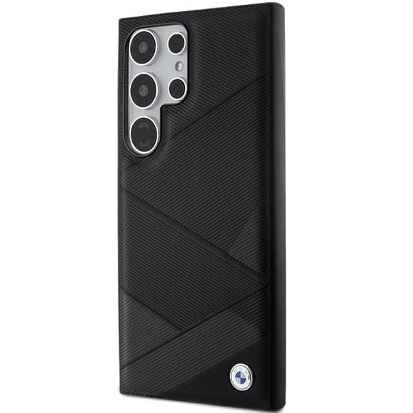 BMW Signature Leather Crossing Lines Pattern - θήκη για Samsung Galaxy S24 Ultra - Μαύρο 2