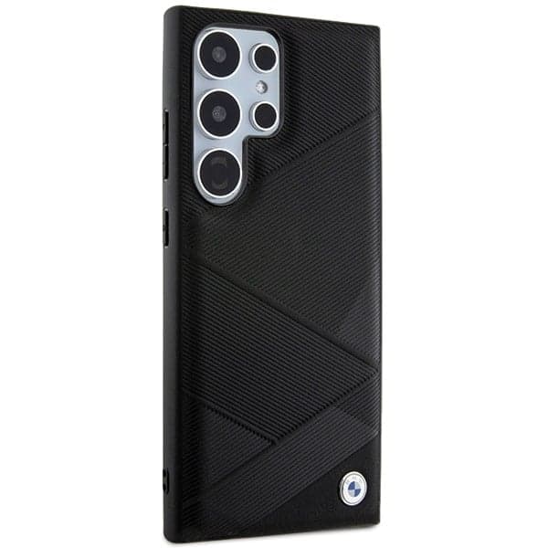 BMW Signature Leather Crossing Lines Pattern - θήκη για Samsung Galaxy S24 Ultra - Μαύρο 4