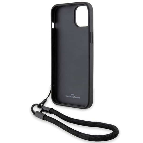 BMW Signature Leather Wordmark Cord - θήκη για Apple iPhone 15 Plus / - Μαύρο 6