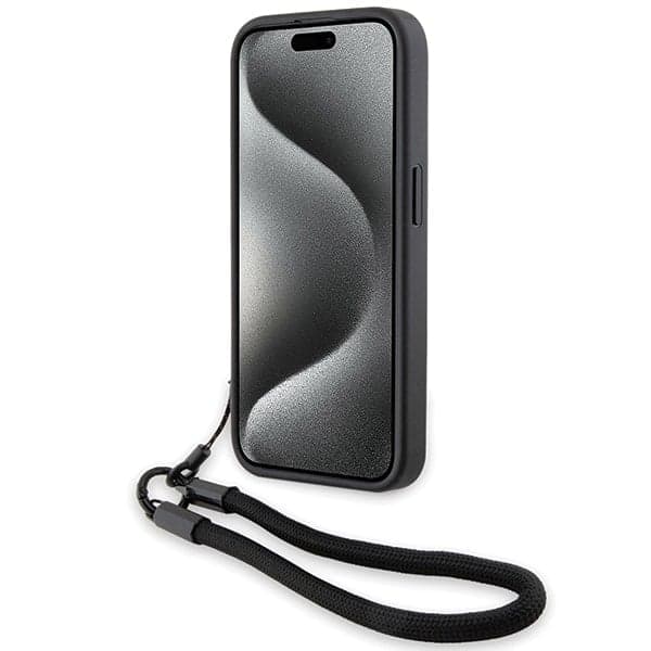 BMW Signature Leather Wordmark Cord - θήκη για Apple iPhone 15 Pro Max - Μαύρο 4