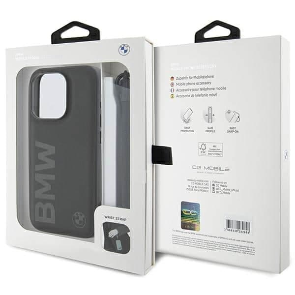 BMW Signature Leather Wordmark Cord - θήκη για Apple iPhone 15 Pro Max - Μαύρο 7