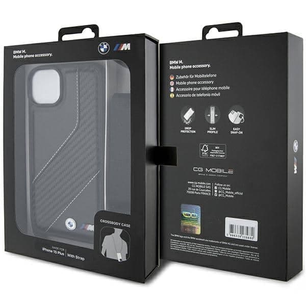 BMW M Edition Carbon Stripe & Strap - θήκη για Apple iPhone 15 Plus - Μαύρο 7