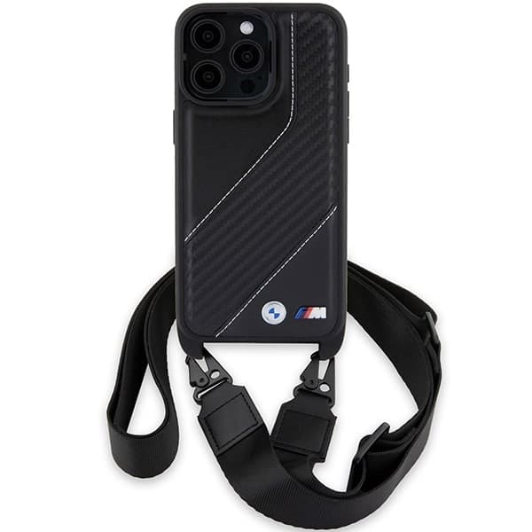 BMW M Edition Carbon Stripe & Strap - θήκη για Apple iPhone 15 Pro - Μαύρο 2
