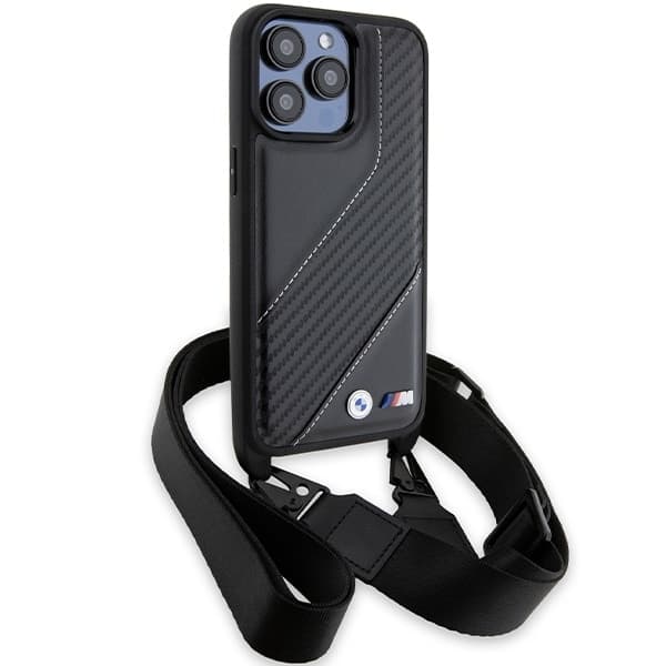 BMW M Edition Carbon Stripe & Strap - θήκη για Apple iPhone 15 Pro - Μαύρο 3