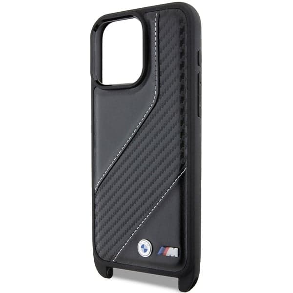 BMW M Edition Carbon Stripe & Strap - θήκη για Apple iPhone 15 Pro - Μαύρο 5