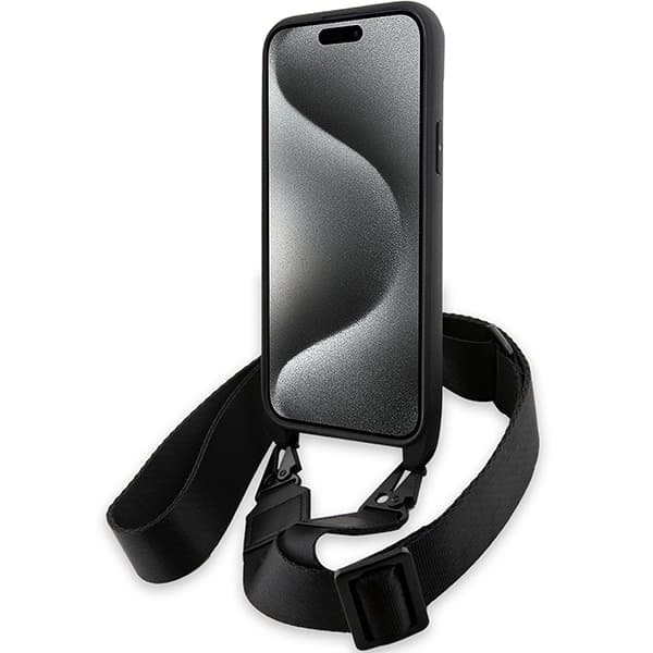 BMW M Edition Carbon Tricolor Lines & Strap - θήκη για Apple iPhone 15 Plus - Μαύρο 4