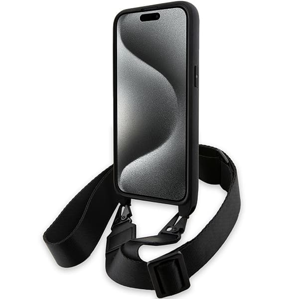 BMW M Edition Carbon Tricolor Lines & Strap - θήκη για Apple iPhone 15 Pro - Μαύρο 4