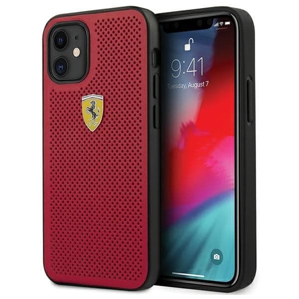 Ferrari On Track Perforated - θήκη για Apple iPhone 12 mini - Κόκκινο