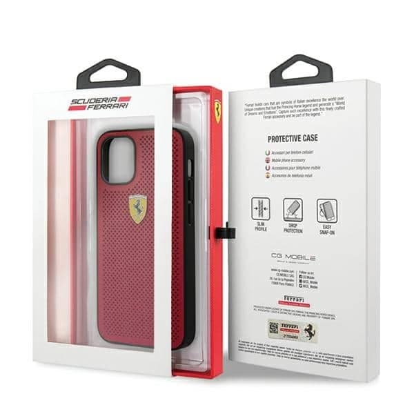 Ferrari On Track Perforated - θήκη για Apple iPhone 12 mini - Κόκκινο 9