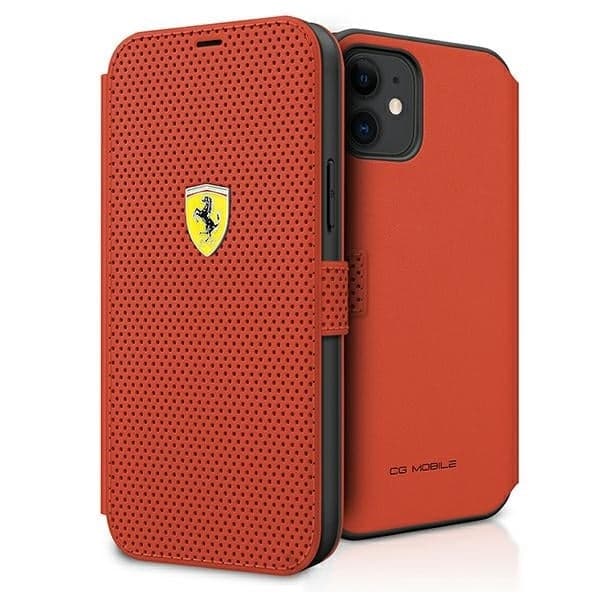 Ferrari On Track Perforated - θήκη για Apple iPhone 12 mini - Κόκκινο