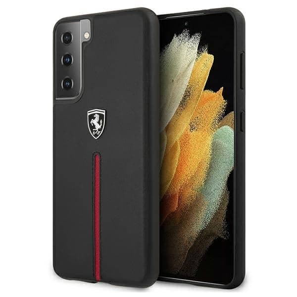 Ferrari Off Track Leather Nylon Stripe - Samsung Galaxy S21 - Μαύρο