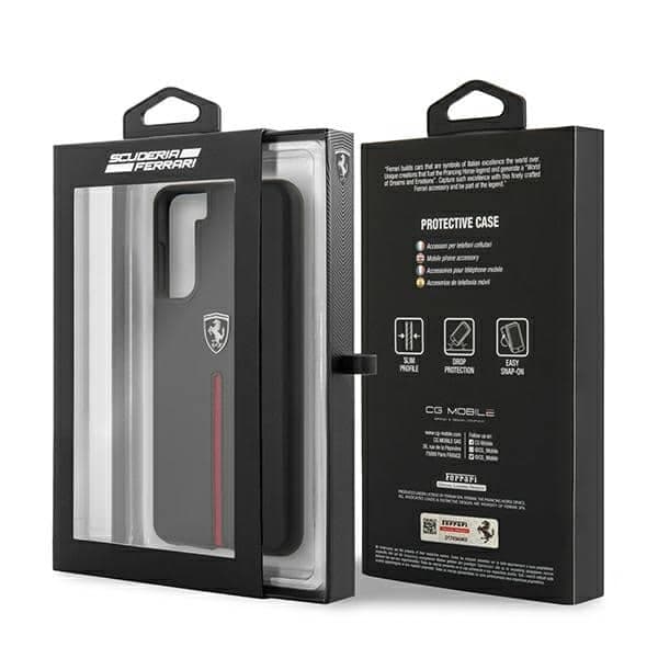 Ferrari Off Track Leather Nylon Stripe - Samsung Galaxy S21 - Μαύρο 8