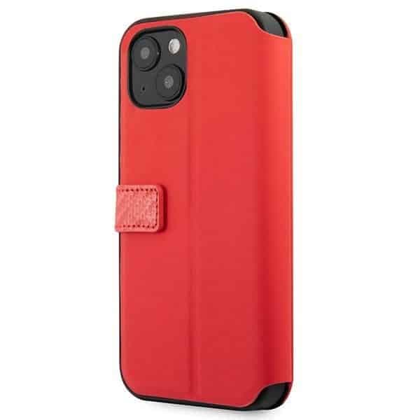 Ferrari Book On Track Carbon Stripe - θήκη για Apple iPhone 13 mini - Κόκκινο 4