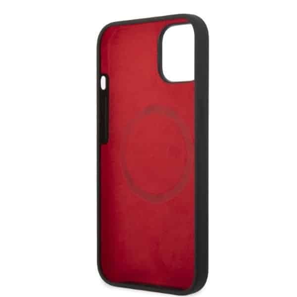 Ferrari Silicone Metal Logo Magsafe - θήκη για Apple iPhone 14 - Μαύρο 7
