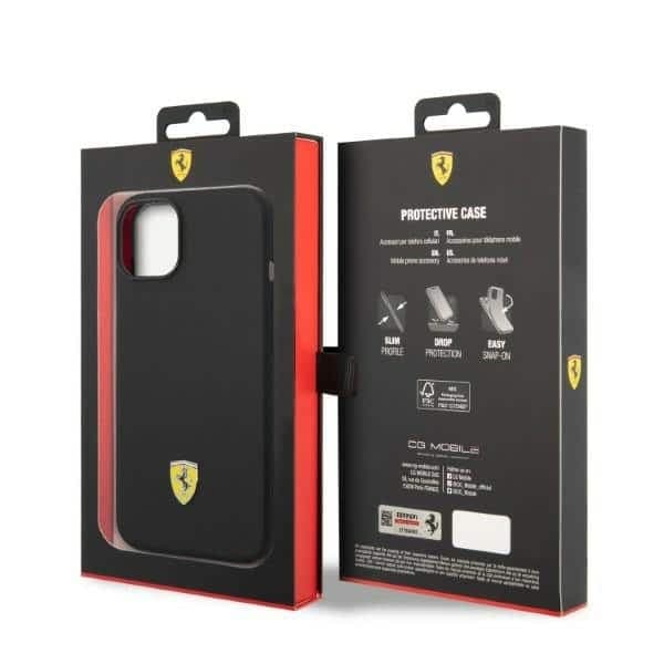 Ferrari Silicone Metal Logo Magsafe - θήκη για Apple iPhone 14 - Μαύρο 8