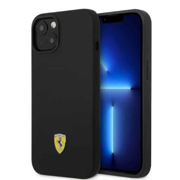 Ferrari Silicone Metal Logo Magsafe - θήκη για Apple iPhone 14 Plus - Μαύρο