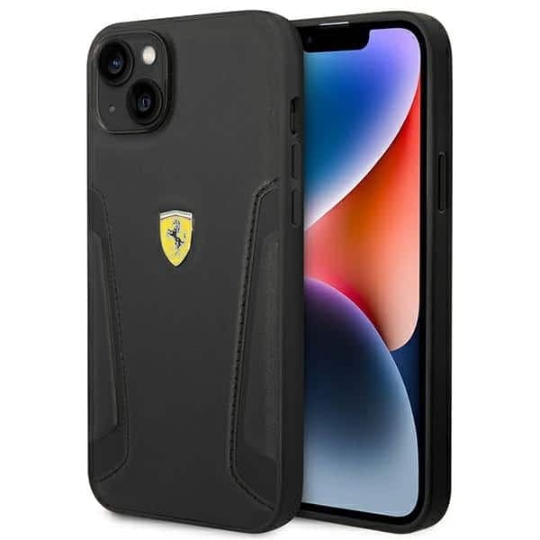 Ferrari Leather Stamp Sides - θήκη για Apple iPhone 14 Plus - Μαύρο
