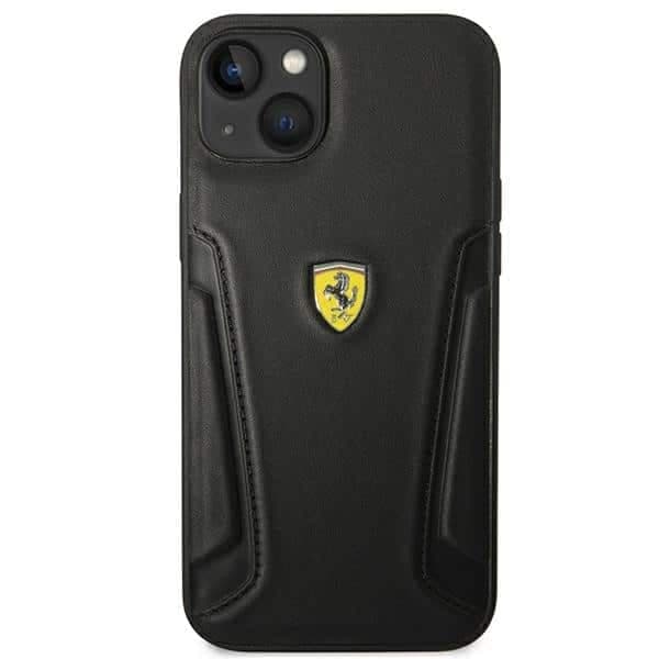 Ferrari Leather Stamp Sides - θήκη για Apple iPhone 14 Plus - Μαύρο 3