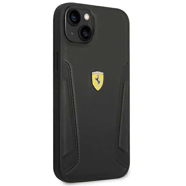Ferrari Leather Stamp Sides - θήκη για Apple iPhone 14 Plus - Μαύρο 4
