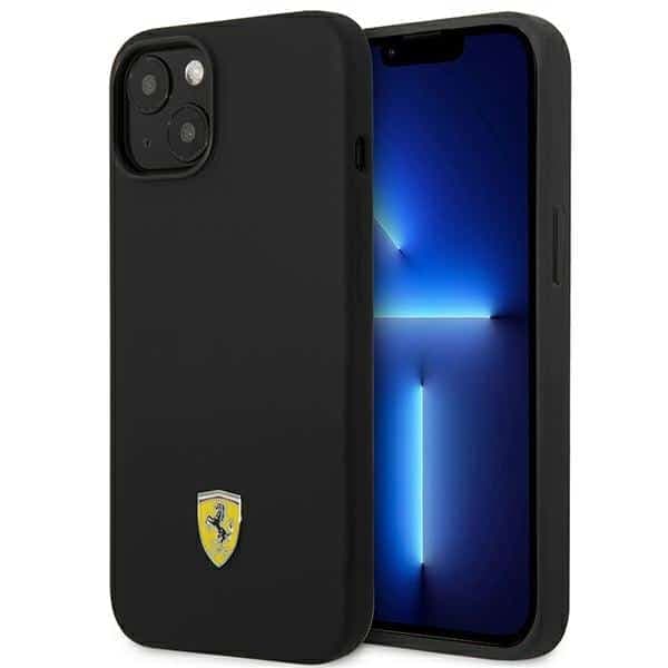 Ferrari Silicone Metal Logo - θήκη για Apple iPhone 14 - Μαύρο