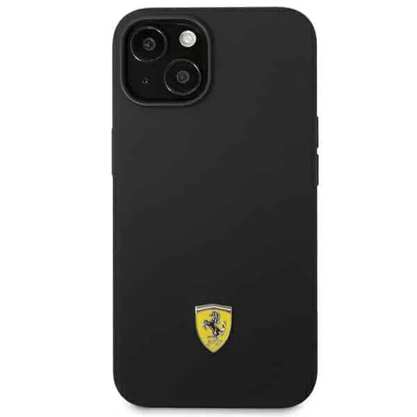 Ferrari Silicone Metal Logo - θήκη για Apple iPhone 14 - Μαύρο 3
