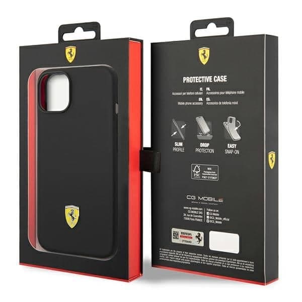 Ferrari Silicone Metal Logo - θήκη για Apple iPhone 14 - Μαύρο 8