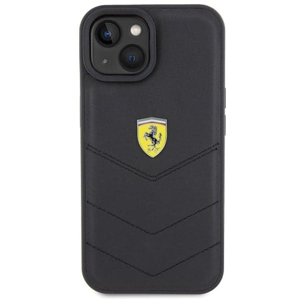 Ferrari Quilted Metal Logo - θήκη για Apple iPhone 15 - Μαύρο 3