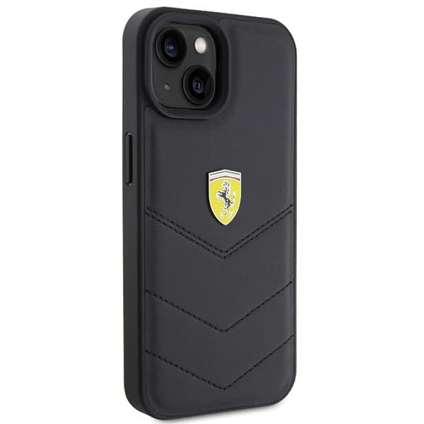 Ferrari Quilted Metal Logo - θήκη για Apple iPhone 15 - Μαύρο 4