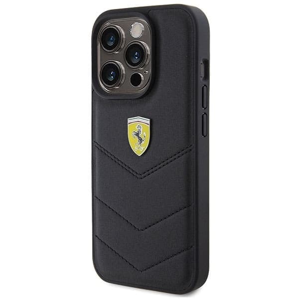 Ferrari Quilted Metal Logo - θήκη για Apple iPhone 15 Pro - Μαύρο 2