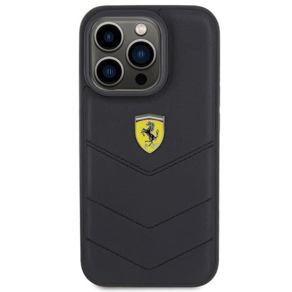 Ferrari Quilted Metal Logo - θήκη για Apple iPhone 15 Pro - Μαύρο 3
