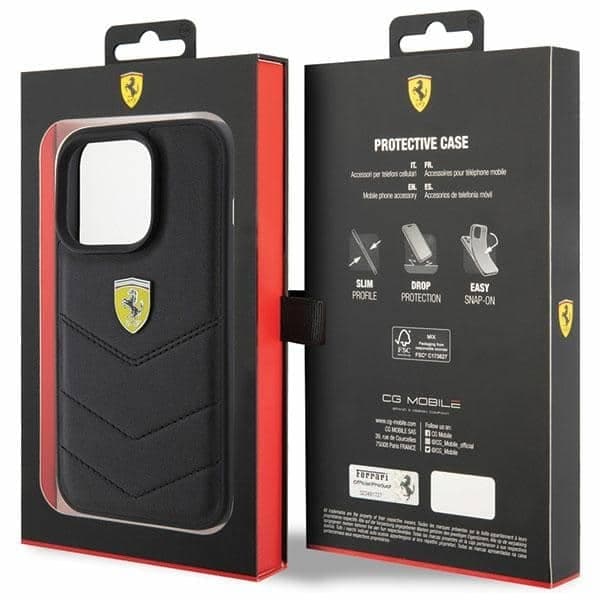 Ferrari Quilted Metal Logo - θήκη για Apple iPhone 15 Pro - Μαύρο 8