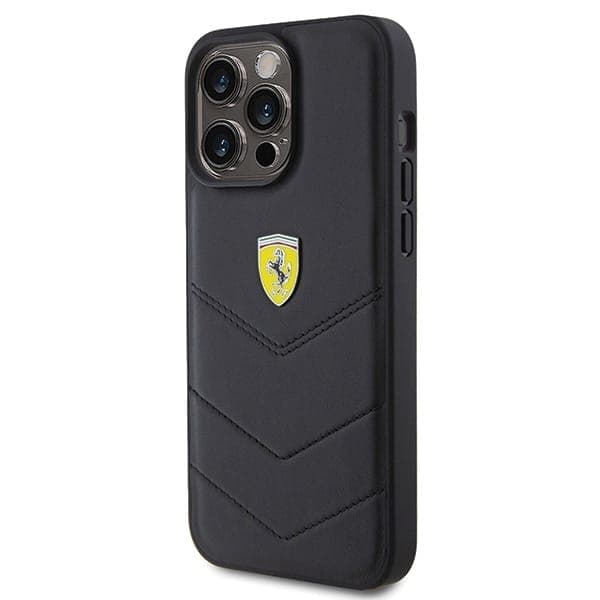 Ferrari Quilted Metal Logo - θήκη για Apple iPhone 15 Pro Max - Μαύρο 2