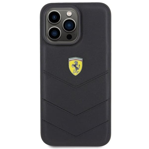 Ferrari Quilted Metal Logo - θήκη για Apple iPhone 15 Pro Max - Μαύρο 3
