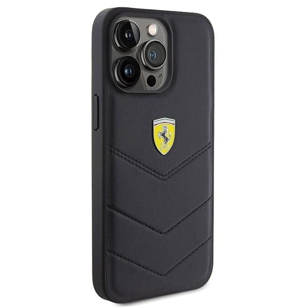 Ferrari Quilted Metal Logo - θήκη για Apple iPhone 15 Pro Max - Μαύρο 4