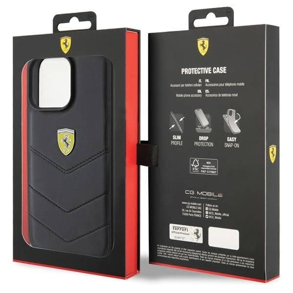 Ferrari Quilted Metal Logo - θήκη για Apple iPhone 15 Pro Max - Μαύρο 8