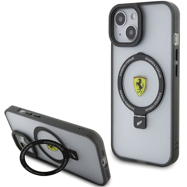 Ferrari Ring Stand 2023 Collection MagSafe - θήκη για Apple iPhone 15 - Μαύρο