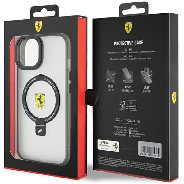 Ferrari Ring Stand 2023 Collection MagSafe - θήκη για Apple iPhone 15 - Μαύρο 8