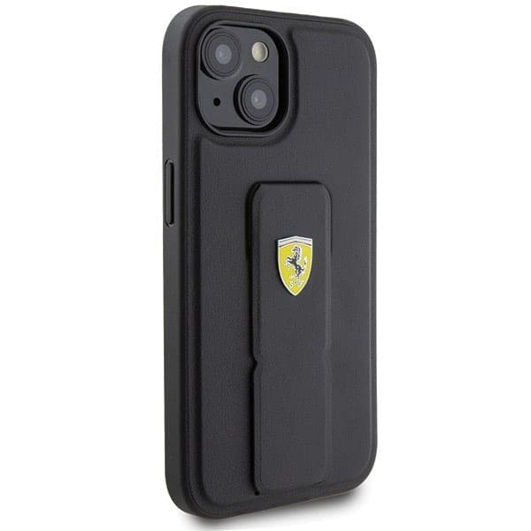 Ferrari Grip Stand Metal Logo - θήκη για Apple iPhone 15 - Μαύρο 4