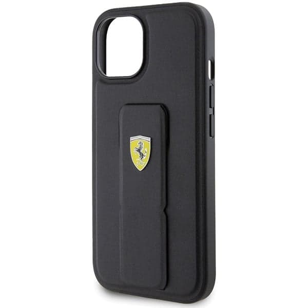Ferrari Grip Stand Metal Logo - θήκη για Apple iPhone 15 - Μαύρο 6