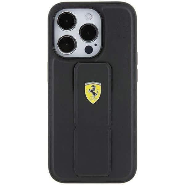Ferrari Grip Stand Metal Logo - θήκη για Apple iPhone 15 Pro Max - Μαύρο 4